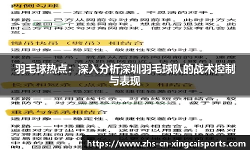 羽毛球热点:深入分析深圳羽毛球队的战术控制与表现